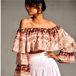 Anthropologie Mare Mare Ruffled Off-Shoulder Top